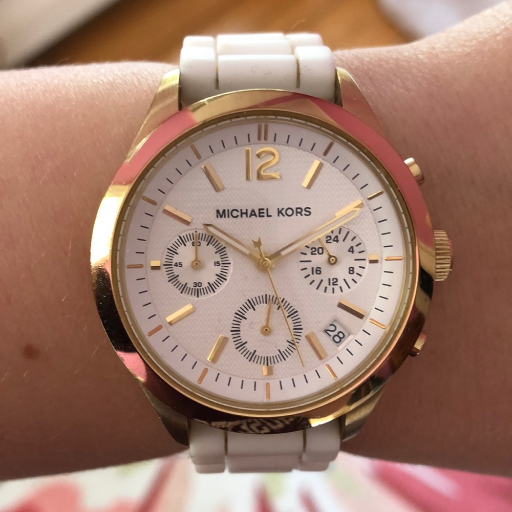 Michael Kors white and gold watch